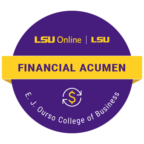 LSU Online Flores MBA Financial Acumen Badge