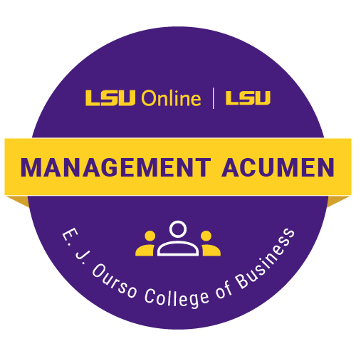 LSU Online Flores MBA Management Acumen Badge