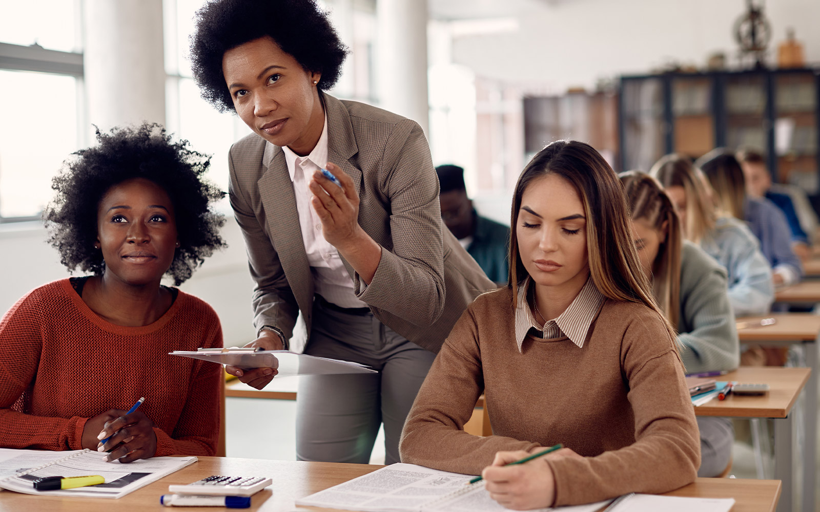 Three teachers in a meeting